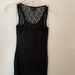 Black lace mini dress